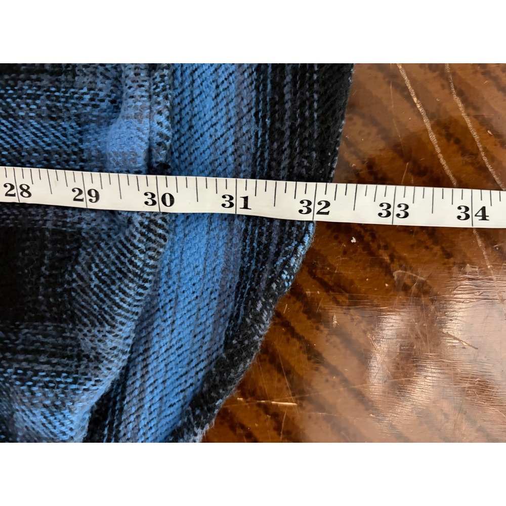 Vintage Field & Stream Heavy Flannel Shacket Blue Plaid Corduroy Trim Mens XXL - Picture 6 of 6